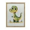 VÁSZON FESTMÉNY FAL MOSOLYOGÓ DINOSAURUSZHOZ 70x100 CM TÖLGY KERET