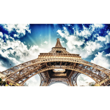  Vászon festmény, MEDIA, Eiffel-torony a felhőkben, 105 x 70 cm grafika, keretezett kép