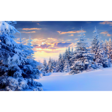  Vászon festmény, MÉDIA, Téli naplemente, 105 x 70 cm grafika, keretezett kép