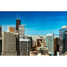  Vászon festmény, MEDIA, Tenger a város mögött, 105 x 70 cm grafika, keretezett kép