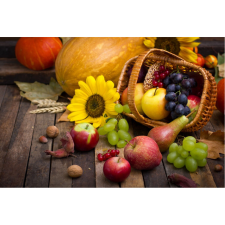  Vászon festmény, MÉDIA, Zöldségek és gyümölcsök 2, 105 x 70 cm grafika, keretezett kép