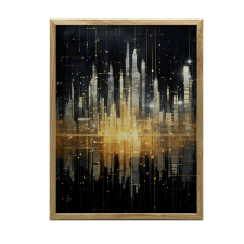 VÁSZON FESTMÉNY RAGYOGÓ HORIZONTOK KERET NÉLKÜL ARANY 30x40 CM grafika, keretezett kép
