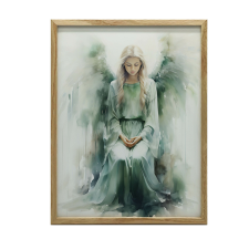 VÁSZON FESTMÉNY SMARAGAD ANGYAL FÉNY KERET NÉLKÜL 50x70 CM grafika, keretezett kép