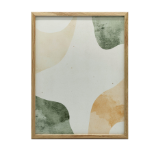VÁSZON KÉP FALHOZ ABSZTRAKT SZÍNES HULLÁM 70x100 CM FEKETE KERET grafika, keretezett kép
