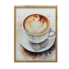 VÁSZON KÉP KERET NÉLKÜL KÁVÉ ELEGÁNS STÍLUSBAN 50x70 CM VÁSZON grafika, keretezett kép