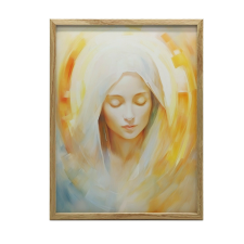  VÁSZON VÁSZON VALLÁSI FESTMÉNY MÁRIA ISTENI JELENLÉT KERET NÉLKÜL 50x70 grafika, keretezett kép