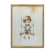 VÁSZONFESTÉS FIÚ HINTÁRA PREMIUM VÁSZON 50x70 CM grafika, keretezett kép