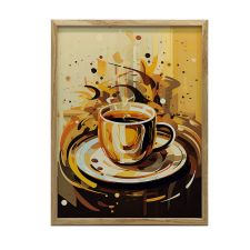 VÁSZONFESTÉS KERET NÉLKÜL KÁVÉ IDŐ A KONYHÁBA 70x100 CM grafika, keretezett kép