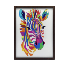  VÁSZONFESTÉS SZIVÁRVÁNYZEBRA KERET NÉLKÜL PREMIUM VÁSZON 70x100 CM grafika, keretezett kép