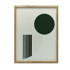 VÁSZONFESTMÉNY ABSZTRAKT ZÖLD KÖR FEHÉR HÁTTÉRA 40x50 CM grafika, keretezett kép