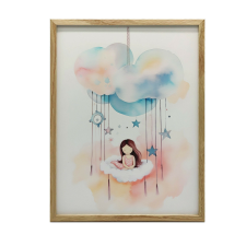 VÁSZONFESTMÉNY ÁLMOK FELHŐKARUSZELLE KERET NÉLKÜL 50x70 CM grafika, keretezett kép