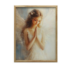  VÁSZONFESTMÉNY ANGYAL IMÁJÁHOZ II NAGY 70x100 CM grafika, keretezett kép