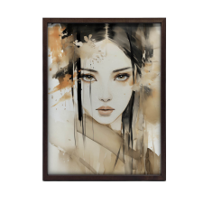 VÁSZONFESTMÉNY EGY GYÖNYÖRŰ JAPÁN LÁNY ARCÁRÓL KERET NÉLKÜL 50x70 CM VÁSZON grafika, keretezett kép
