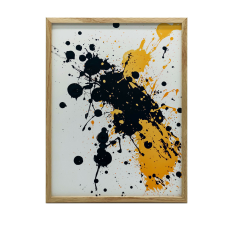 VÁSZONFESTMÉNY FALENERGIÁHOZ FOLTOK ARANY KERETBEN 70X100 CM grafika, keretezett kép