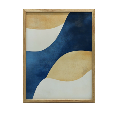 VÁSZONFESTMÉNY FALHULLÁMHOZ KÉK SZÍNBEN 40x50 CM grafika, keretezett kép