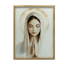 VÁSZONFESTMÉNY FALRA MIASSZONY IMÁBAN 50x70 CM KERETTEL grafika, keretezett kép
