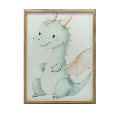 VÁSZONFESTMÉNY KÉK SÁRKÁNY VÁSZON PREMIUM KERET NÉLKÜL 30x40 CM grafika, keretezett kép