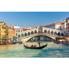  Vászonfestmény Rialto híd, Velence, gondola, 105 x 70 cm grafika, keretezett kép