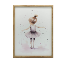  VÁSZONFESTMÉNY Tánc BALLERINA RÓZSASZÍN MAGIC GYERMEKEKNEK 50x70 grafika, keretezett kép