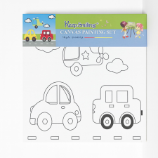  Vászonfestő Készlet Gyerekeknek -Autók &amp;amp; Helikopter kreatív és készségfejlesztő