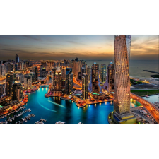  Vászonkép, MEDIA, Dubai éjjel, 105 x 70 cm grafika, keretezett kép