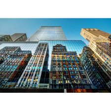  Vászonkép, MÉDIA, Épületek tükröződése, 105 x 70 cm grafika, keretezett kép