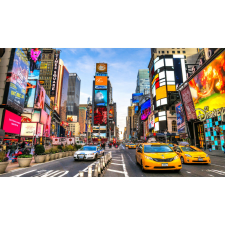  Vászonkép, MÉDIA, Times Square nappal, 105 x 70 cm grafika, keretezett kép