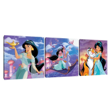 Vászonkép szett 3 darabos Aladdin és Jasmine tapéta, díszléc és más dekoráció