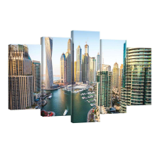 Vászonkép szett 5 darabos Dubai jachtkikötő tapéta, díszléc és más dekoráció