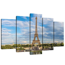 Vászonkép szett 5 darabos Eiffel Torony 2 tapéta, díszléc és más dekoráció