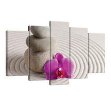  Vászonkép szett 5 darabos Spa orchidea lila tapéta, díszléc és más dekoráció
