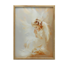  VÁSZONKÉP VIRÁGOS FALIANGYALHOZ KERET NÉLKÜL 70x100 grafika, keretezett kép