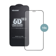 Veason 6D Pro edzett üveg fekete szegéllyel iPhone 12 Pro Max - 10 db mobiltelefon kellék