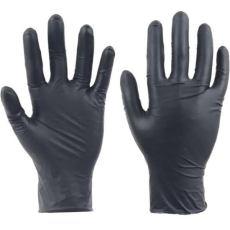  Védőkesztyű fekete nitril  púdermentes XL (90 db-os) 6700266