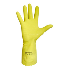 . Védőkesztyű, latex, 7-es méret, sárga