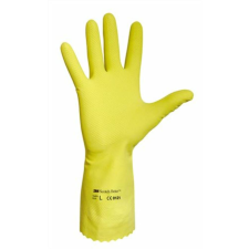 . Védőkesztyű, latex, 7-es méret, sárga (ME681) védőkesztyű