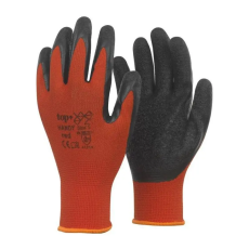  Védőkesztyű latex mártott magas kopásállóság TOP HANDY, piros/fekete, 8