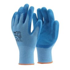  Védőkesztyű latex mártott poliészter csúszásmentes TOP JACK, kék, M