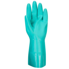 . . Védőkesztyű, nitril, vegyszerálló, hosszúszárú, M méret "Nitrosafe"