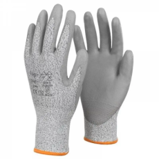  Védőkesztyű PU mártott kevertszálas vágásbiztos TOP GREY, szürke, 7