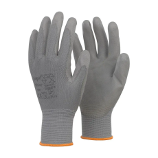  Védőkesztyű PU mártott nylon gumirozott mandzsetta TOP SMOKY+, szürke, L