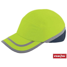  Védősapka sapkával, Bumpcapfluo, poliészterből és pamutból, fényvisszaverő és állítható, sárga színű, 54 - 59 cm
