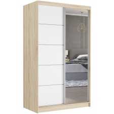  VEGA I. 120x200x60cm tolóajtós szekrény tükörrel - sonoma, fehér bútor