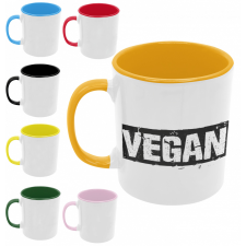  Vegan logó - Színes Bögre bögrék, csészék