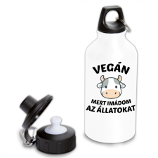 Vegán mert imádom az állatokat - Fémkulacs kulacs, kulacstartó