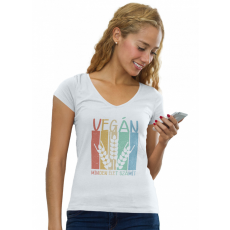  Vegán, minden élet számít - Női V-Nyakú Póló