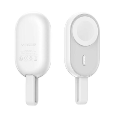 VEGER W0102 Veger Pomme Apple Watch kompatibilis Powerbank, 1200 mAh, fehér okosóra kellék