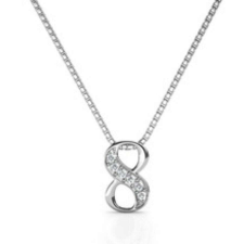 Végtelen- Swarovski kristályos nyaklánc díszdobozban - fehér nyaklánc