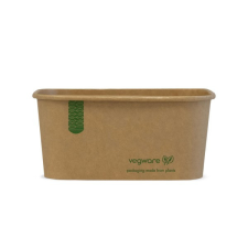 Vegware Lebomló salátás doboz, 1000 ml, szögletes, kraft | 50 db/csomag papírárú, csomagoló és tárolóeszköz