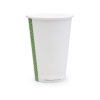 Vegware Lebomló teás pohár, papír és PLA, 4,5 dl, fehér | 50 db/csomag